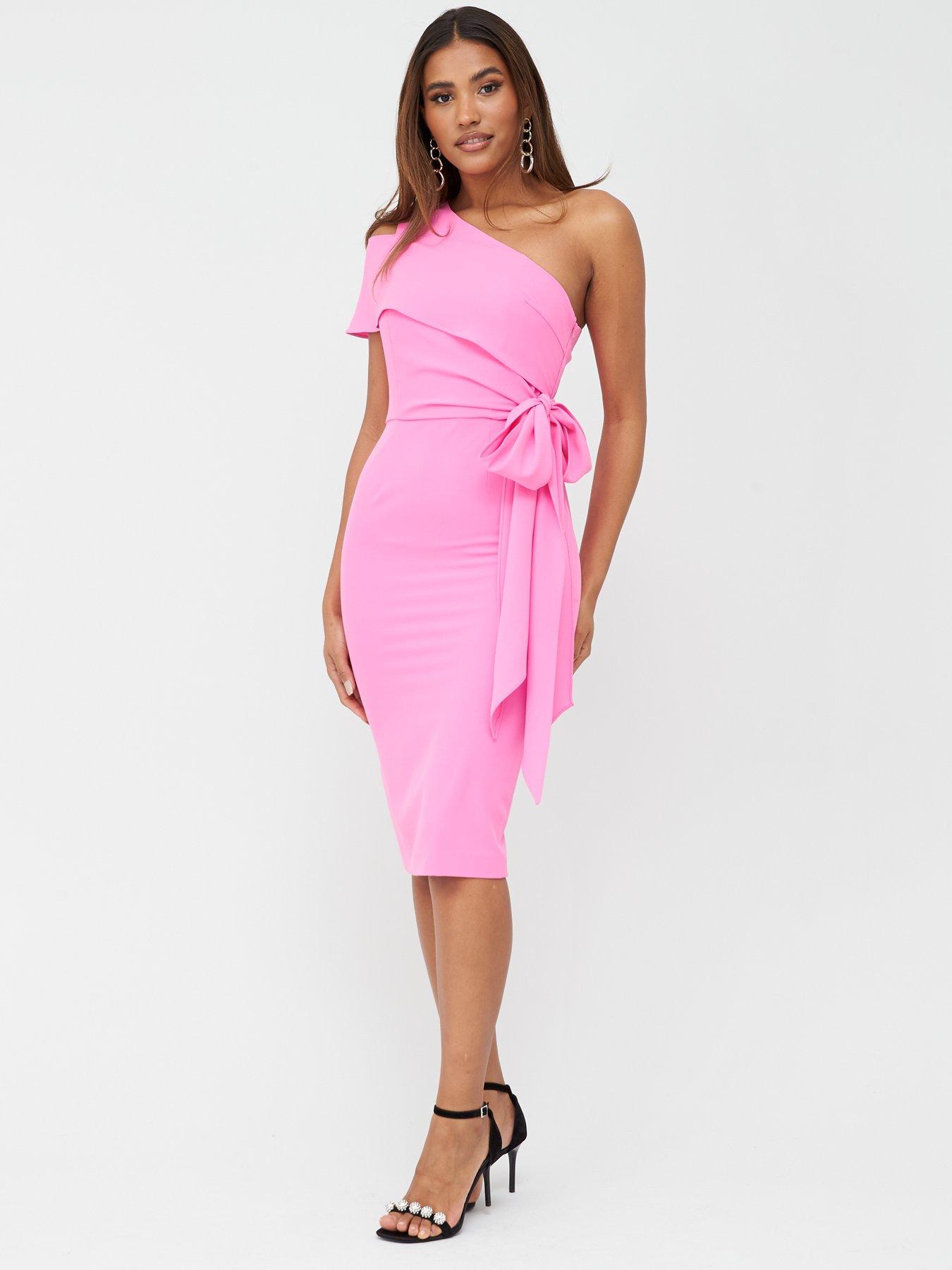 one shoulder pink