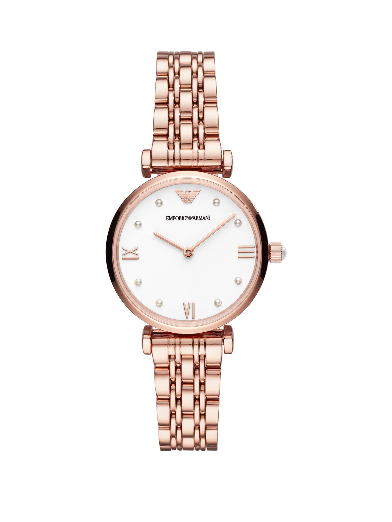 emporio armani watch ladies rose gold