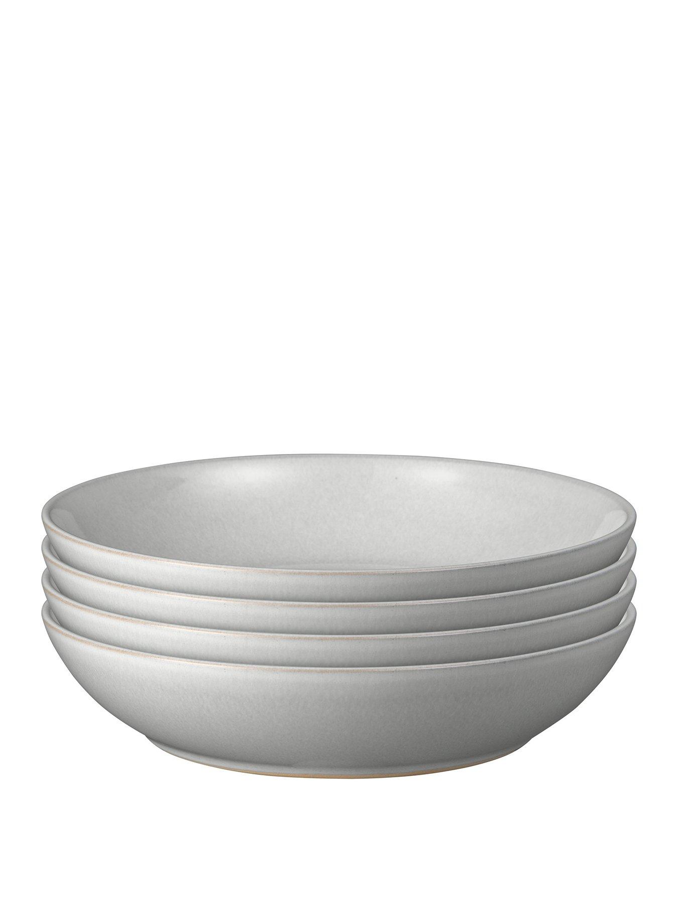 Product photograph of Denby Intro Set Of 4 Pasta Bowls Ndash Soft Grey from very.co.uk