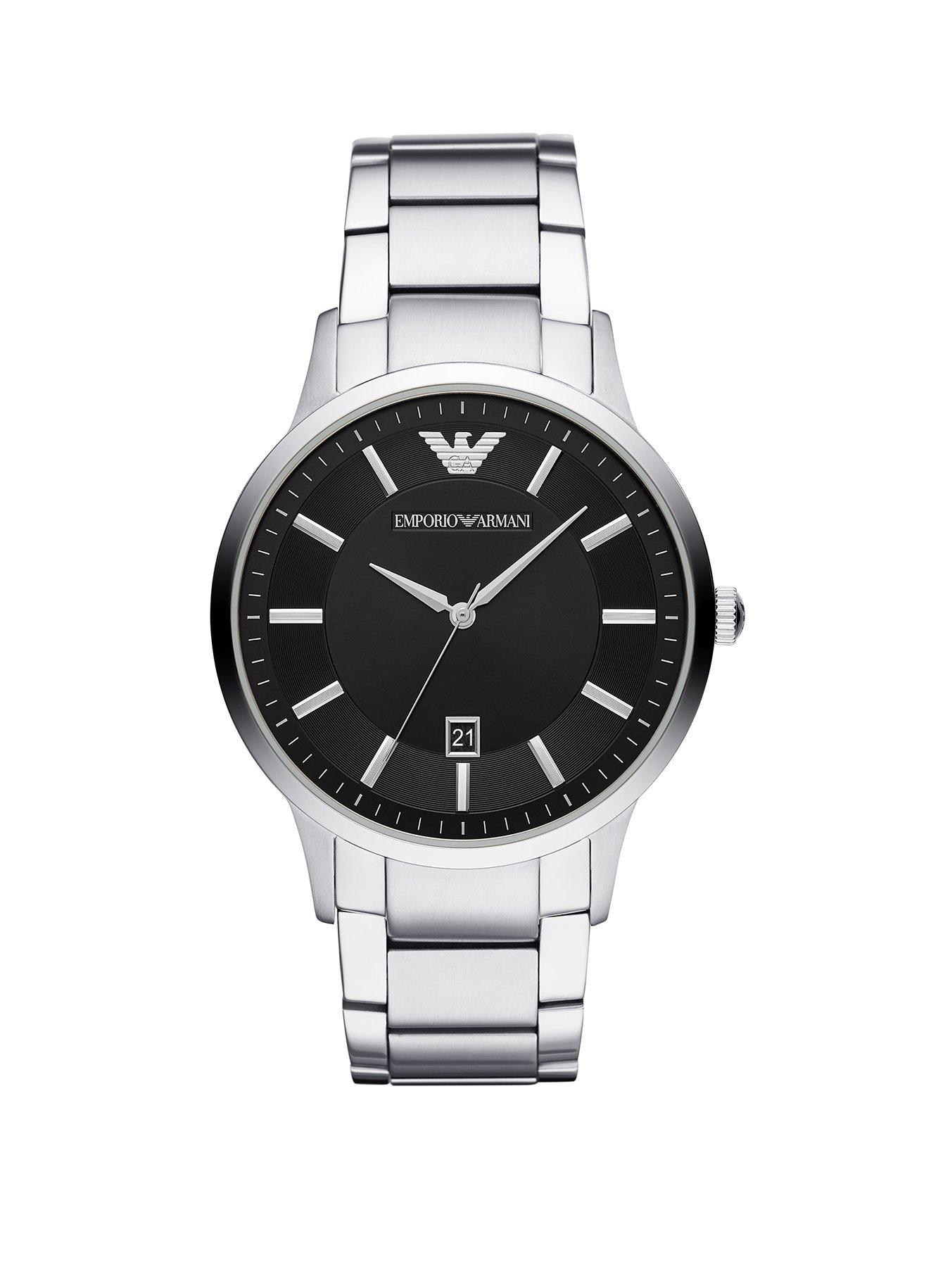 armani black stainless steel watch