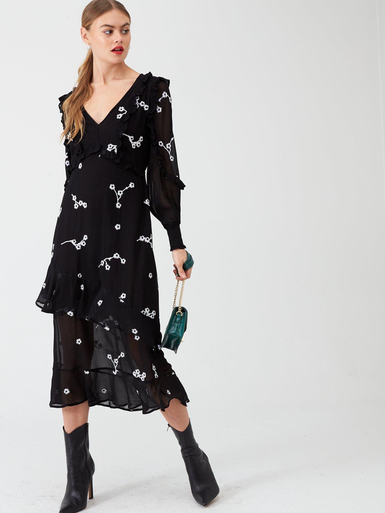 oasis high neck midi dress