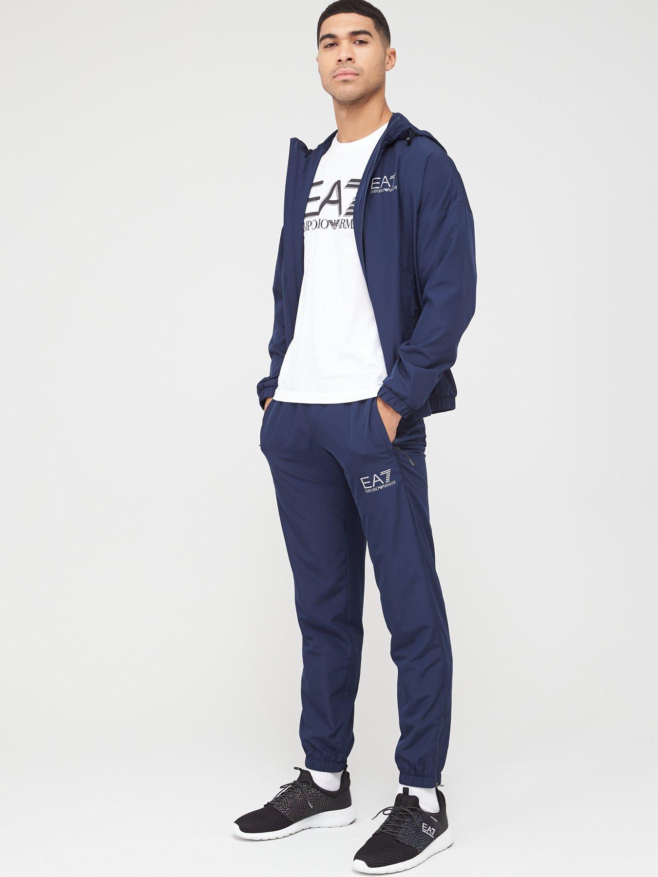 blue armani tracksuit