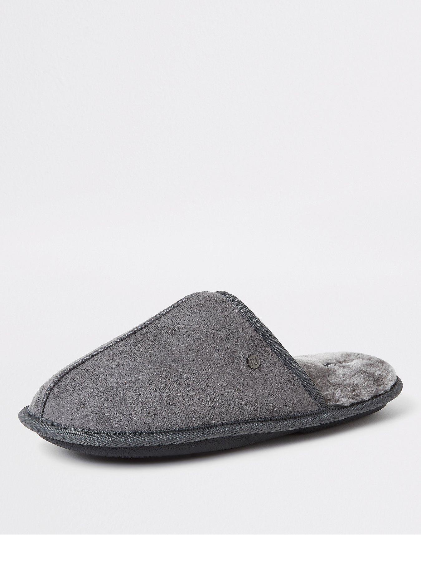 river island grey slippers