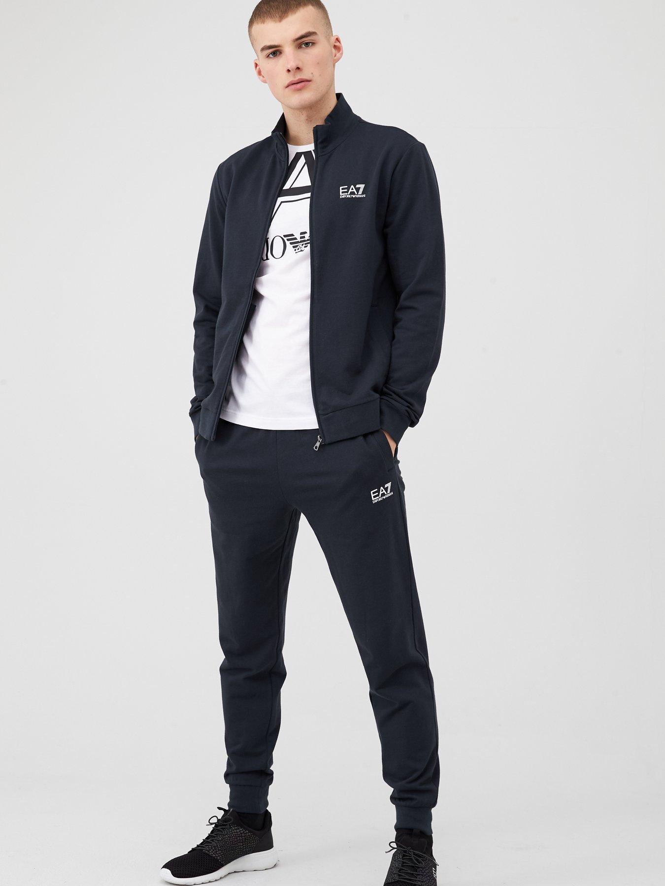 ea7 emporio armani logo tracksuit navy