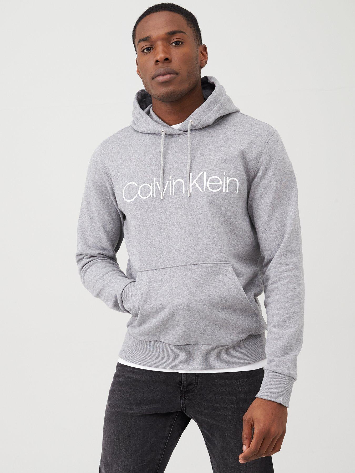 Calvin Klein Cotton Logo Hoodie - Mid-Grey Heather 