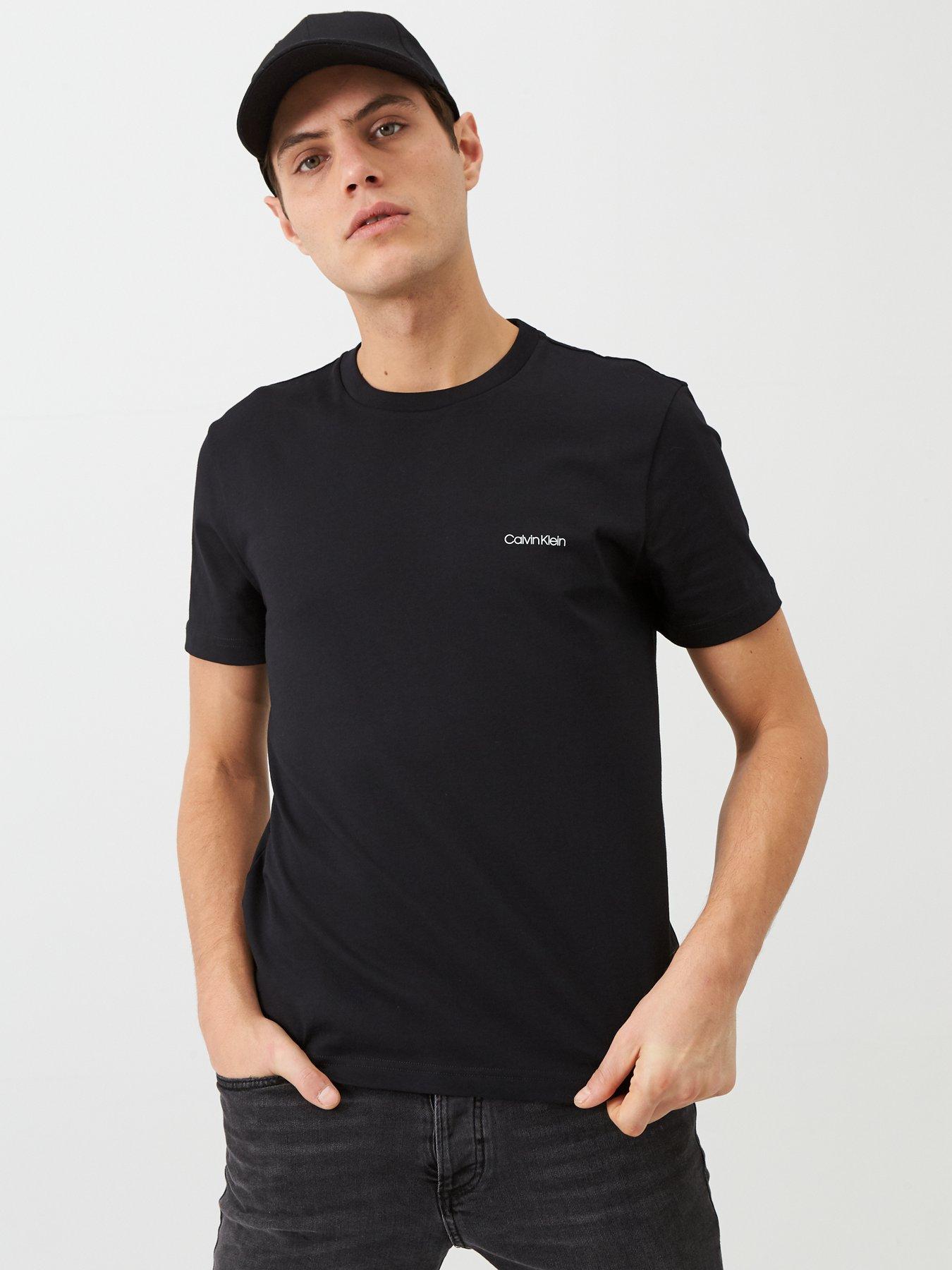 Calvin Klein Central Front Small Logo T-shirt in Black for Men