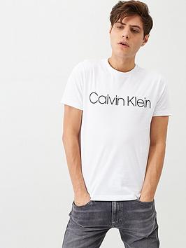 calvin klein front logo t-shirt - white
