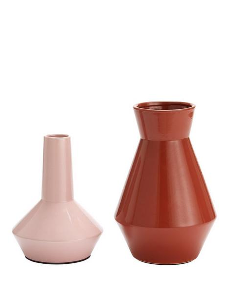 set-of-2-feature-vases-ndash-mauve-and-burnt-orange