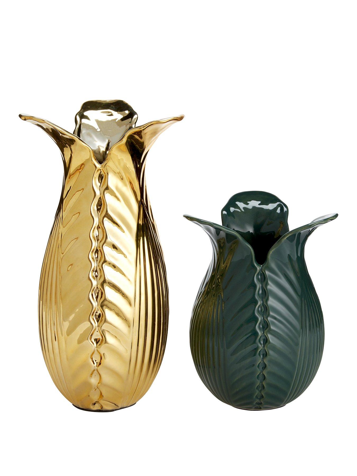 Set Of 2 Leaf Vases review