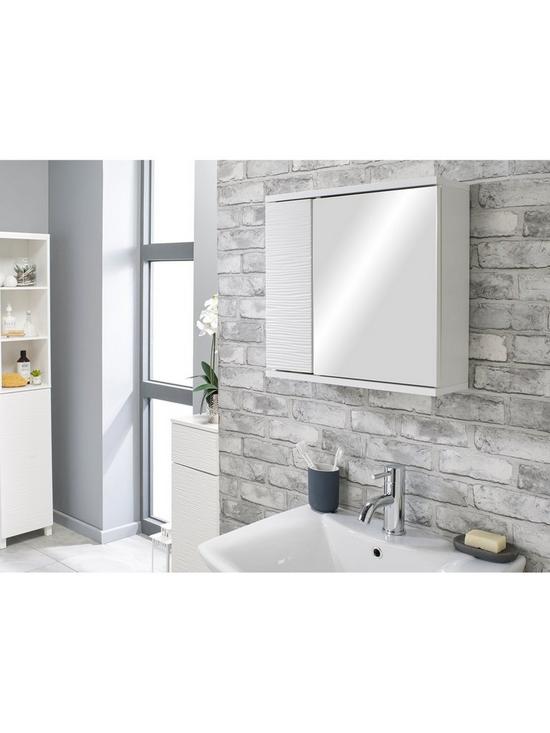 front image of lloyd-pascal-wave-white-wall-cabinet