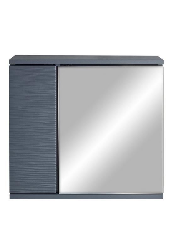 stillFront image of lloyd-pascal-wave-mirrored-bathroom-wall-cabinet-grey