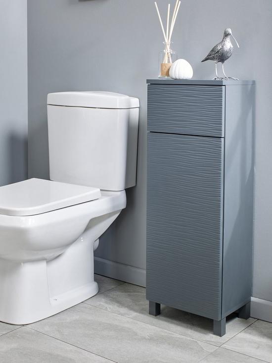 front image of lloyd-pascal-wave-single-bathroom-console-unit-grey