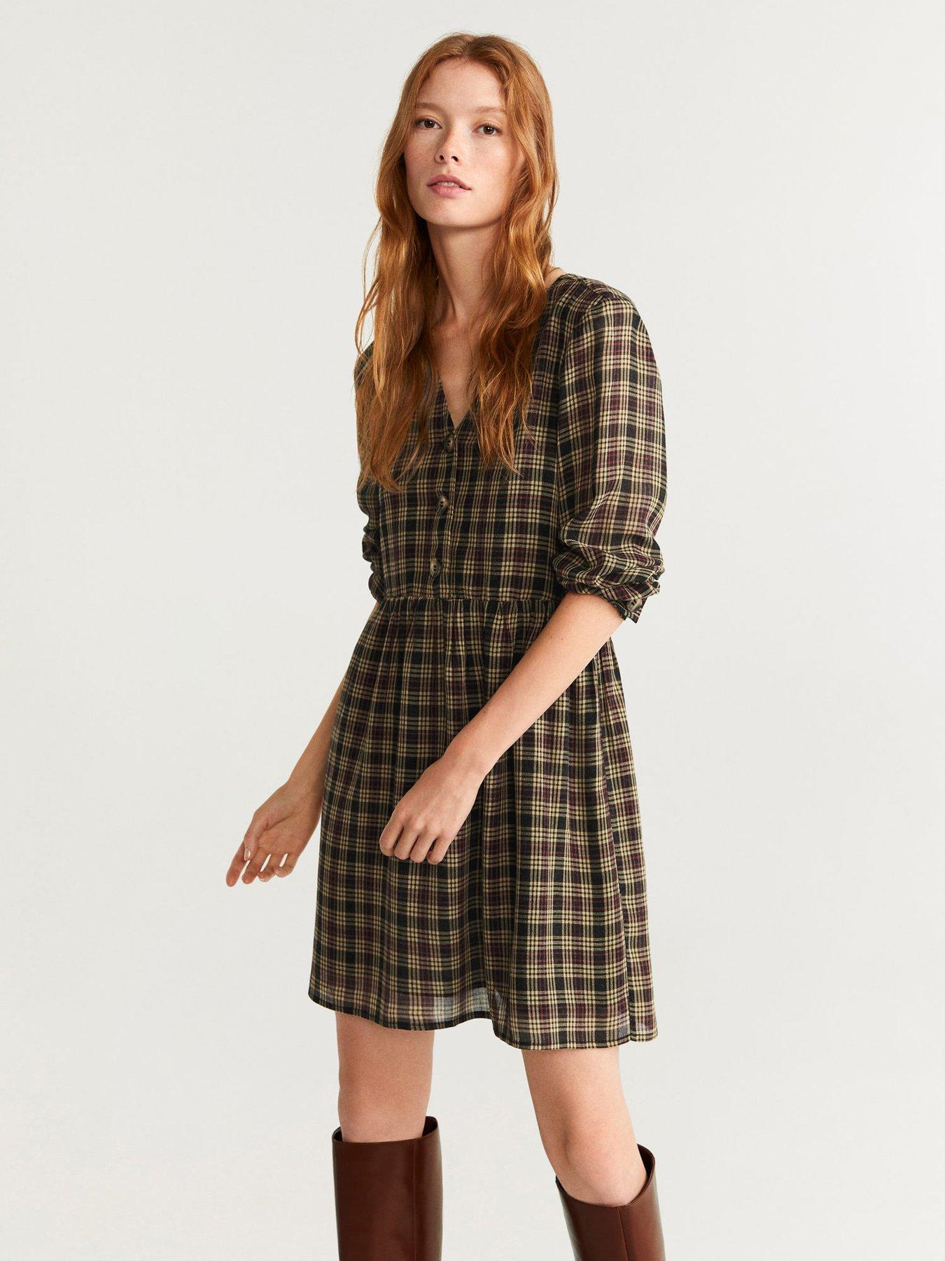 mango plaid dress