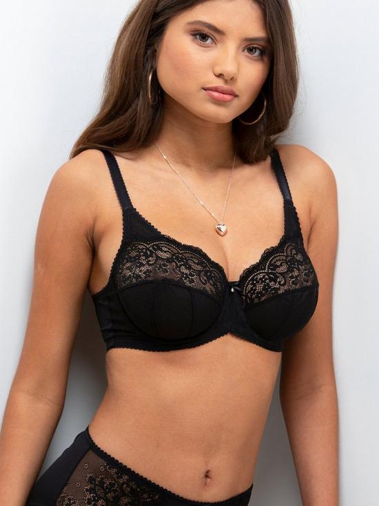 front image of charnos-opera-full-cup-bra-black
