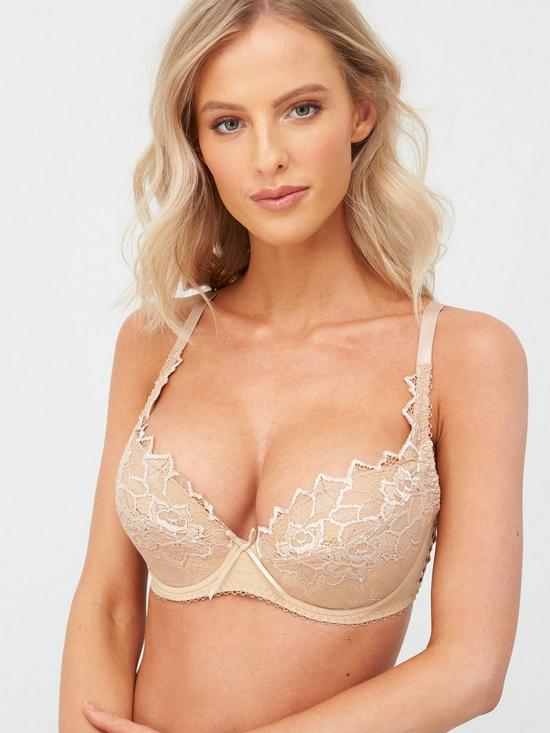 front image of lepel-fiore-padded-plunge-bra-nude