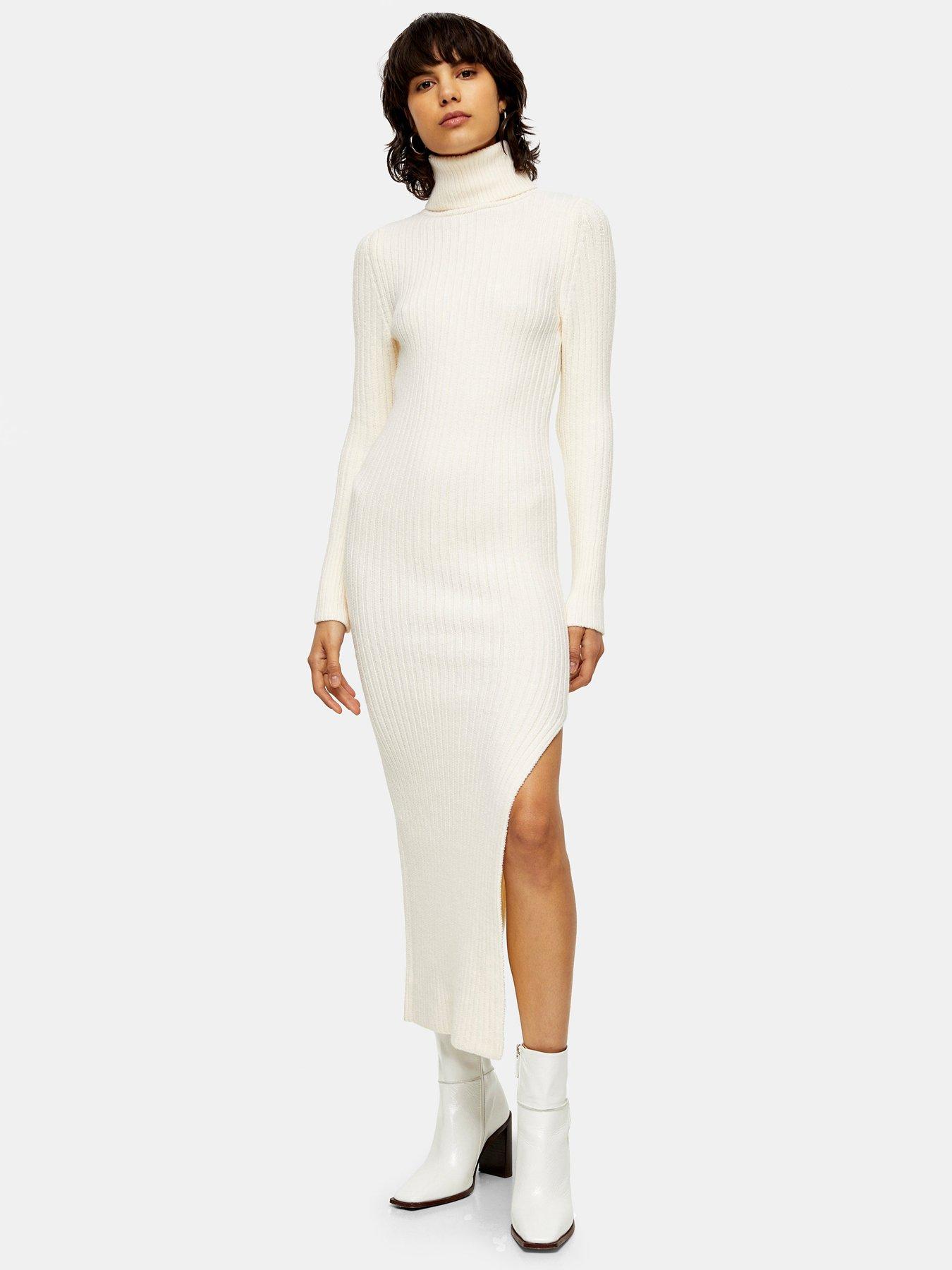 roll neck knit dress