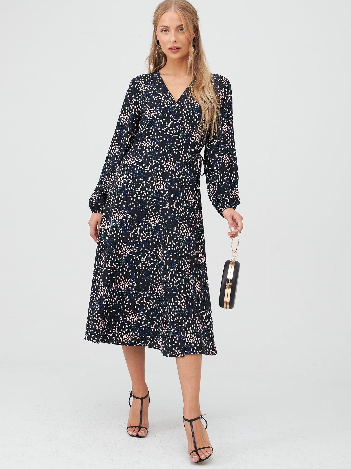 wallis wrap midi dress