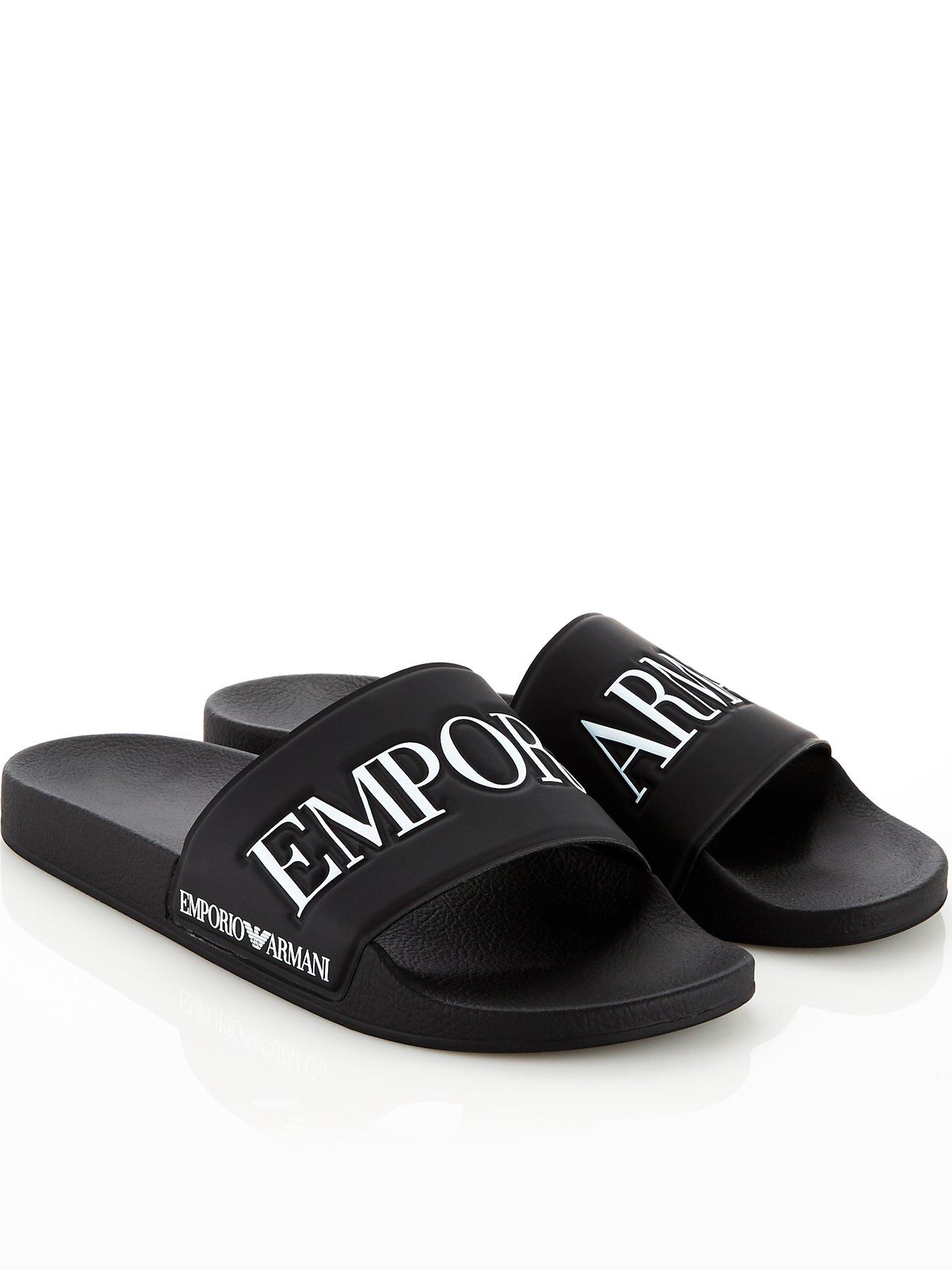 mens armani sliders