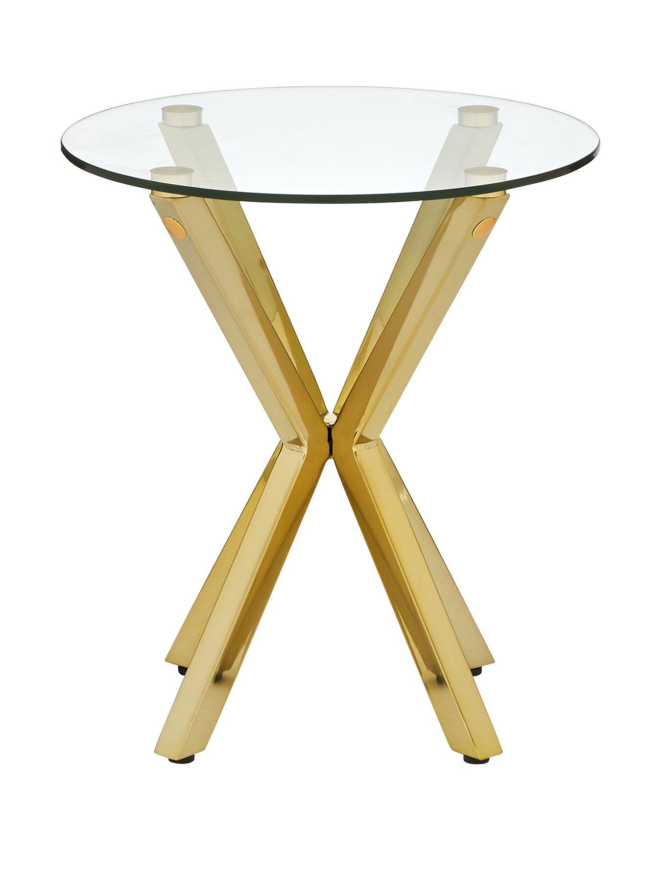Chopstick Glass and Brass Lamp Table very.co.uk
