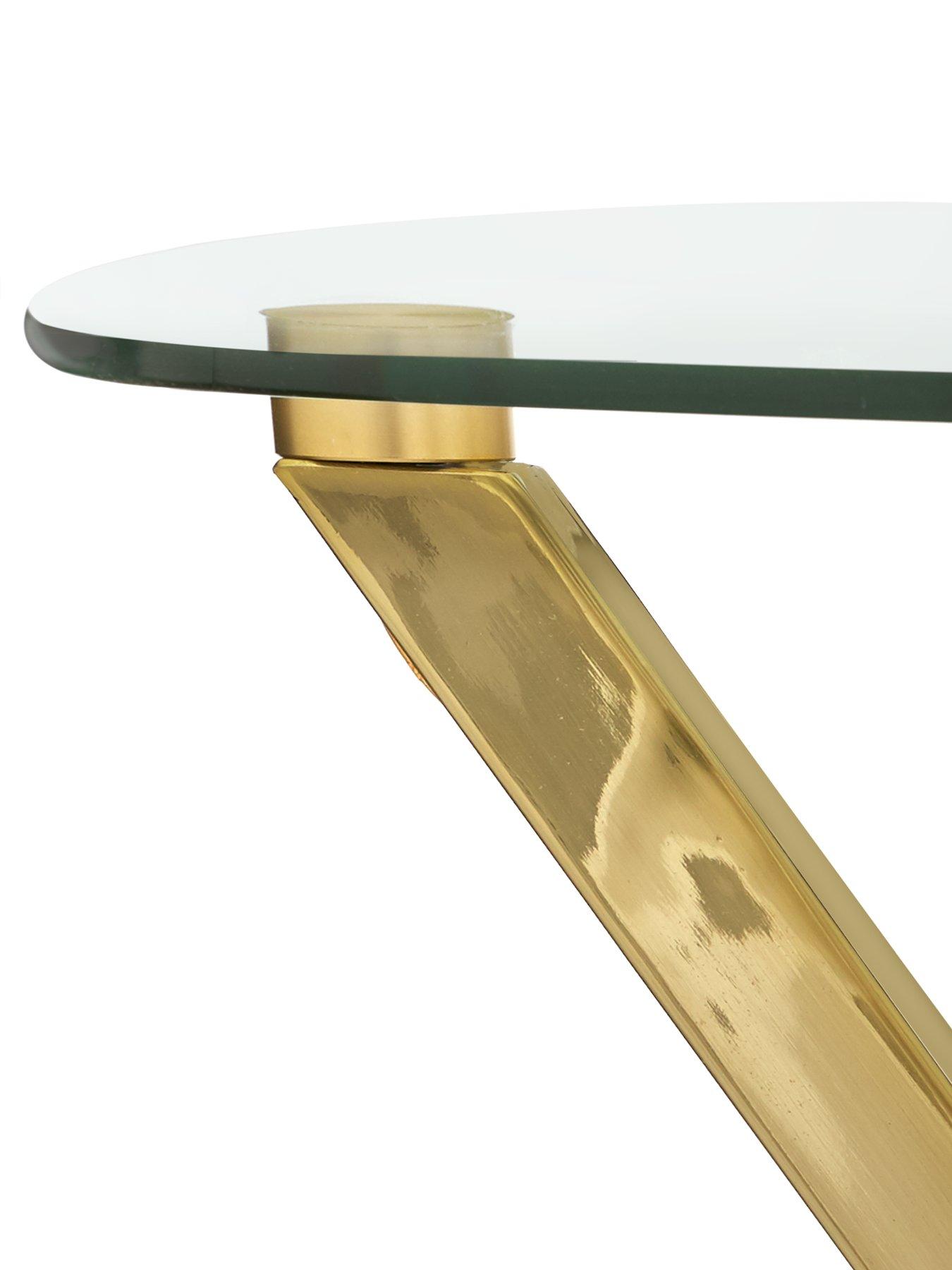 Image 5 of 6 of The Very Collection Chopstick Glass and Brass Round&nbsp;Lamp Table