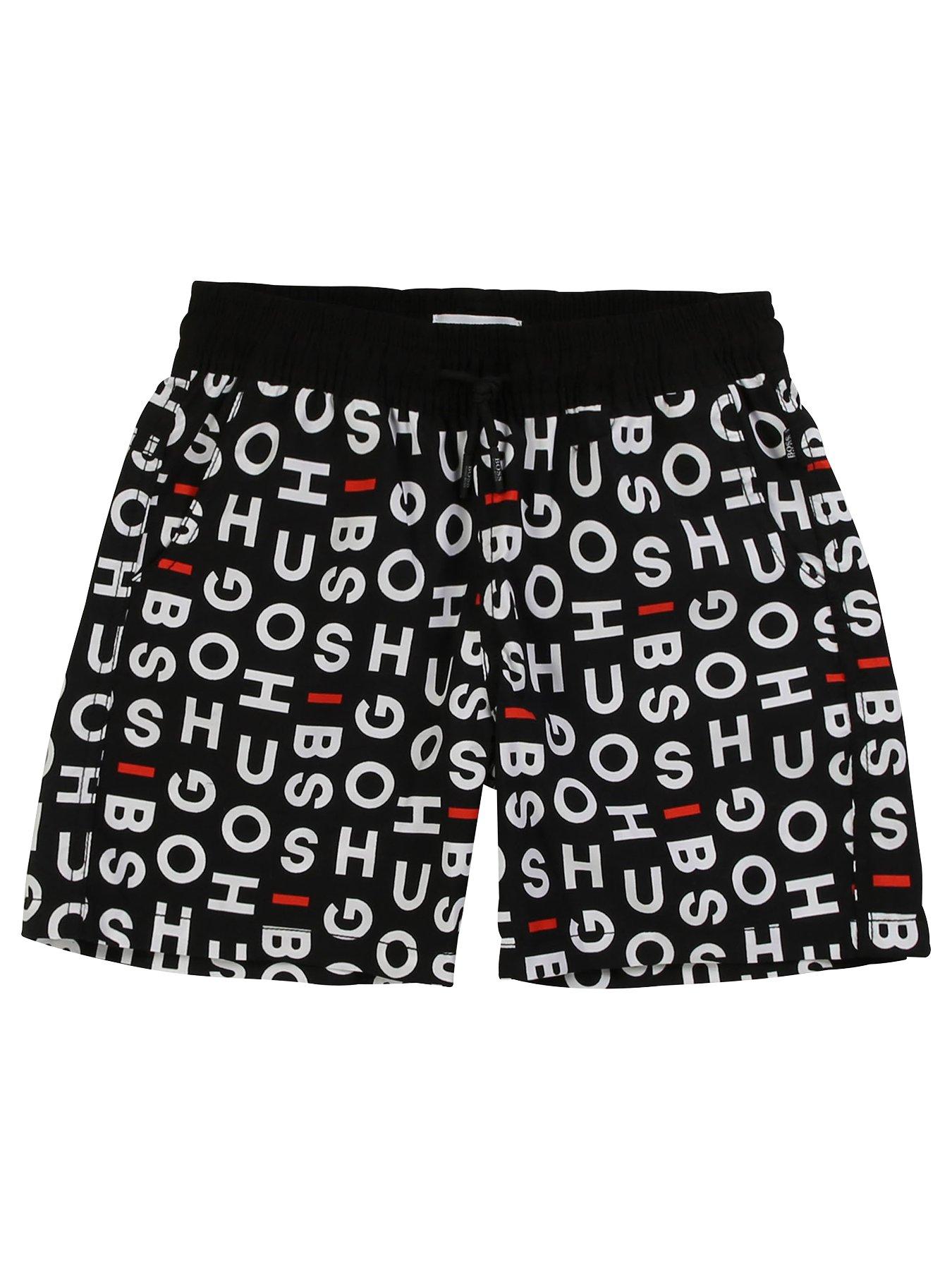 Boss Boys Quick Dry Multi Logo Shorts Black Very Co Uk