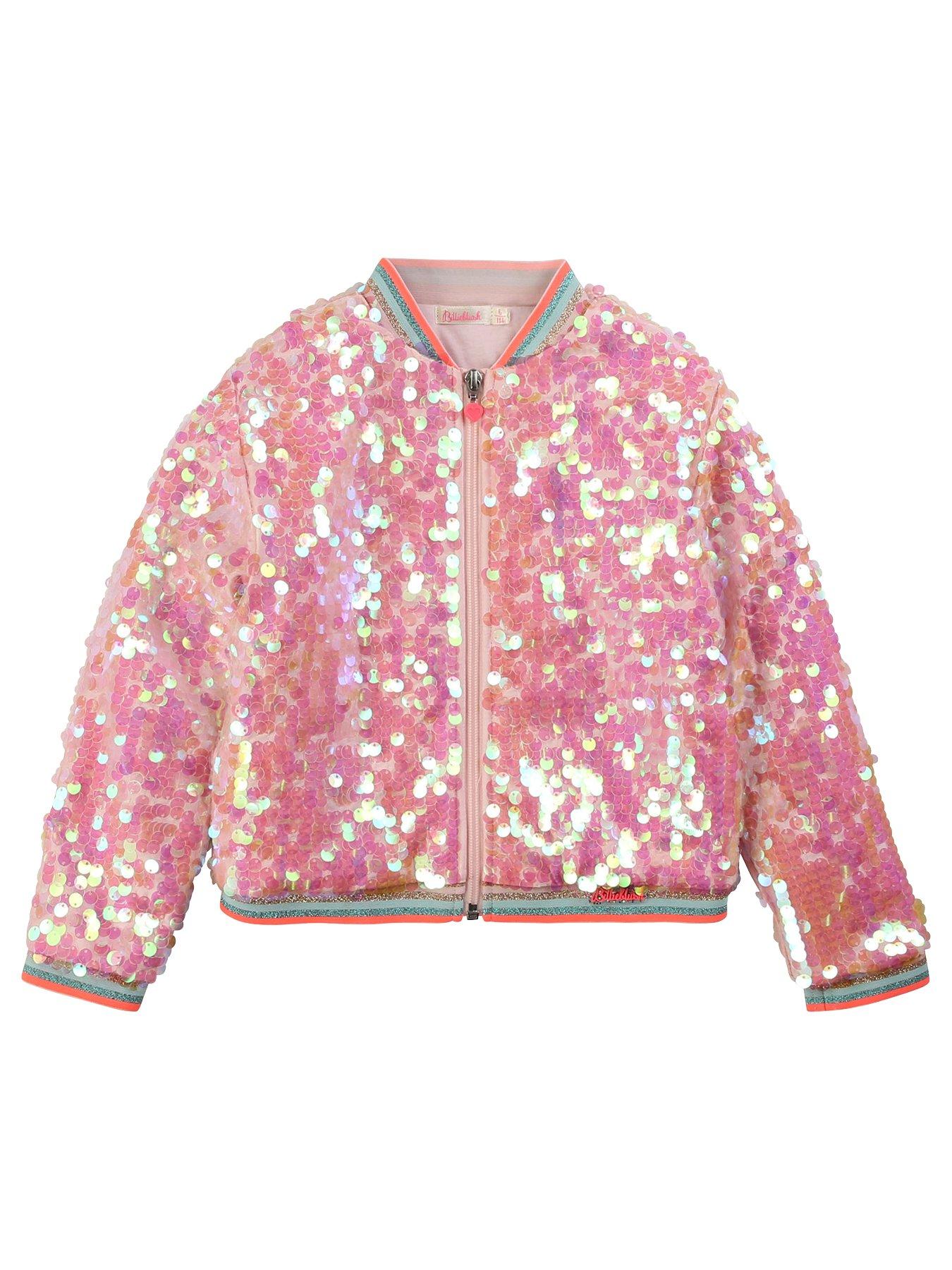 girls sequin bomber jacket