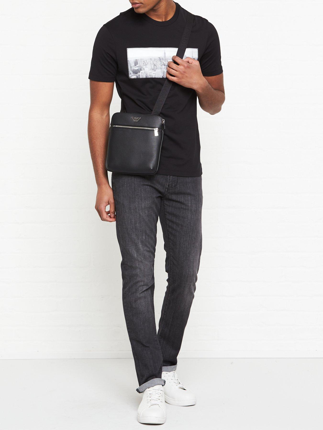 emporio armani logo messenger bag