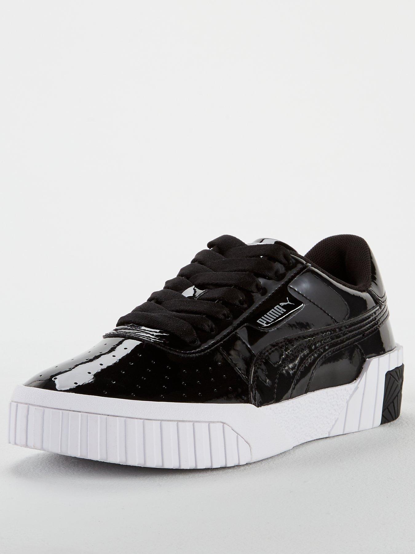 shiny black puma shoes