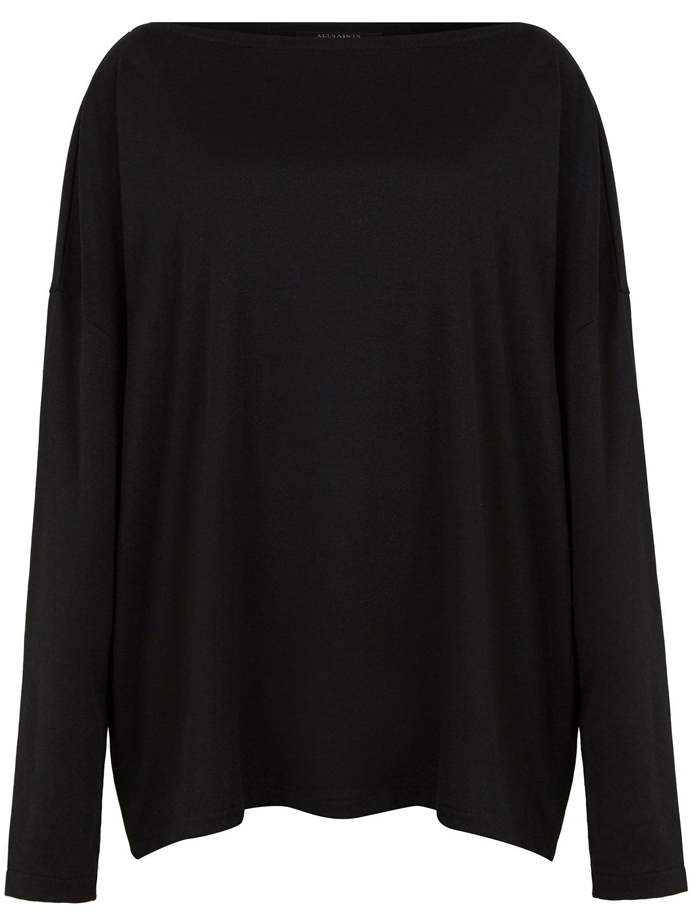 AllSaints Rita Long Sleeve Top - Black | Very.co.uk