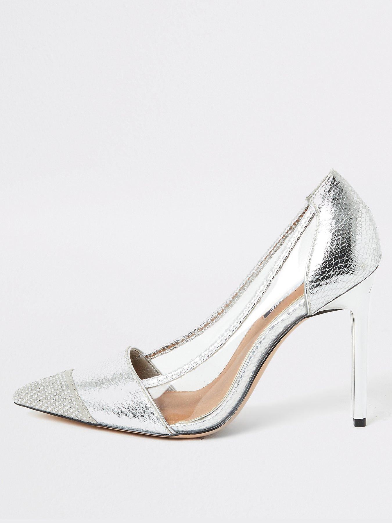 silver shoes river island