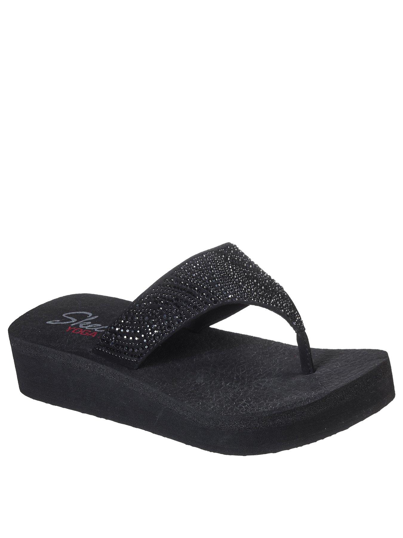 skechers vinyasa wedge flip flop