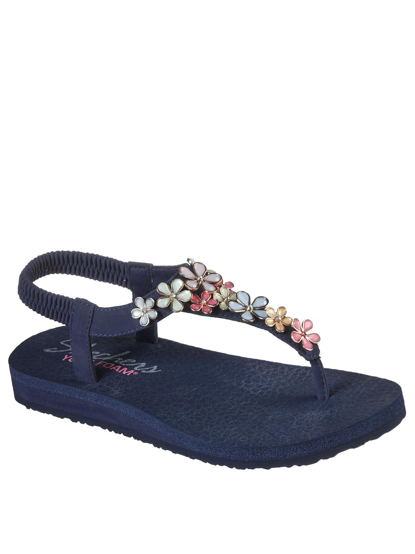 skechers navy flip flops