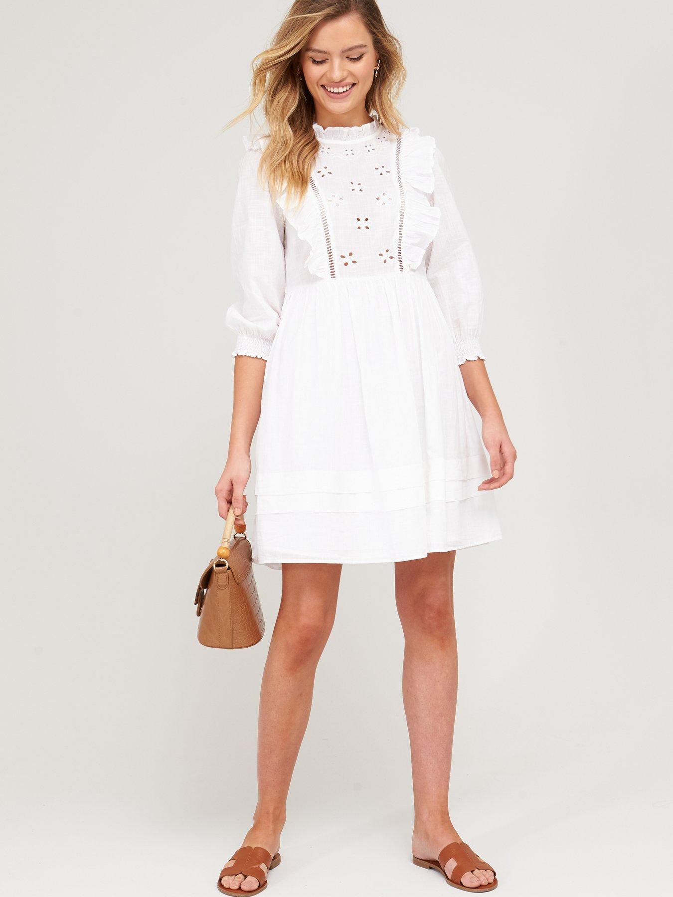 ruffle smock dress