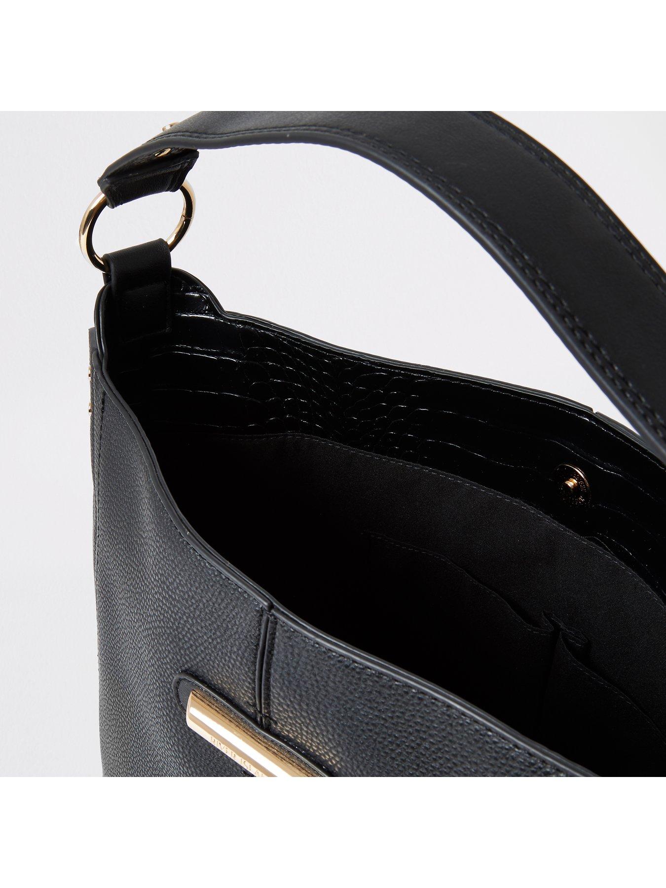 river island black chain slouch bag