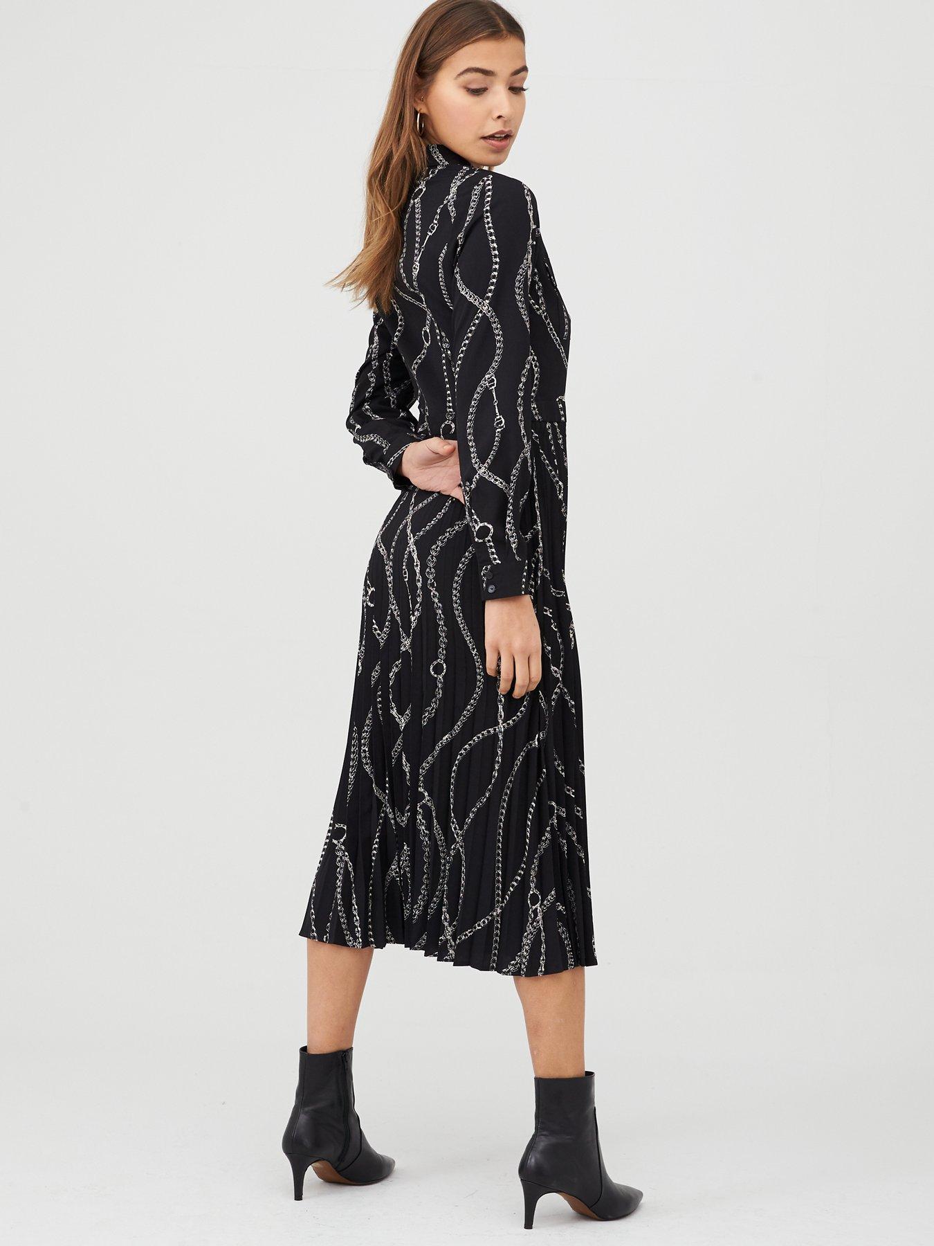 warehouse pleated shirt dress