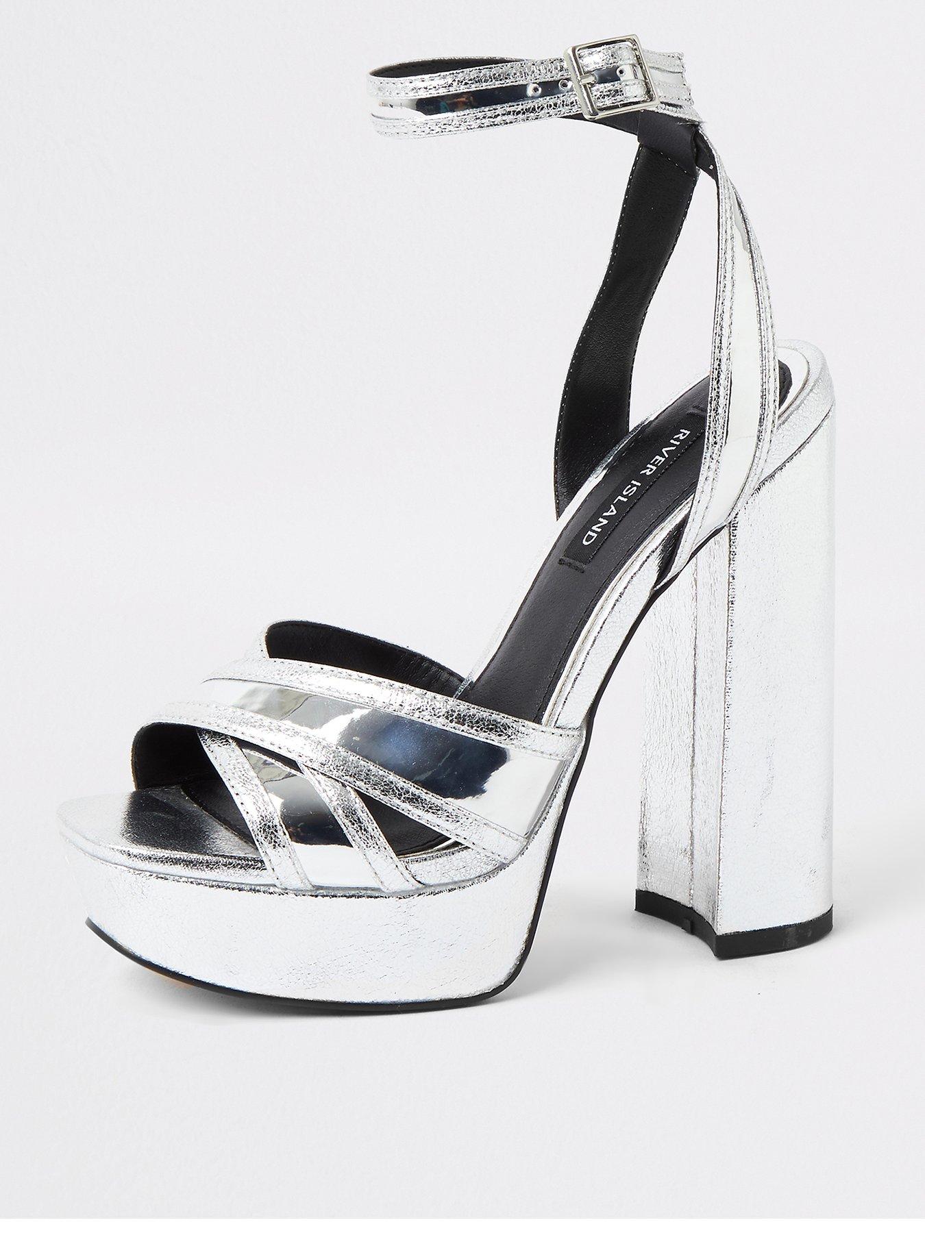 river island silver sandals