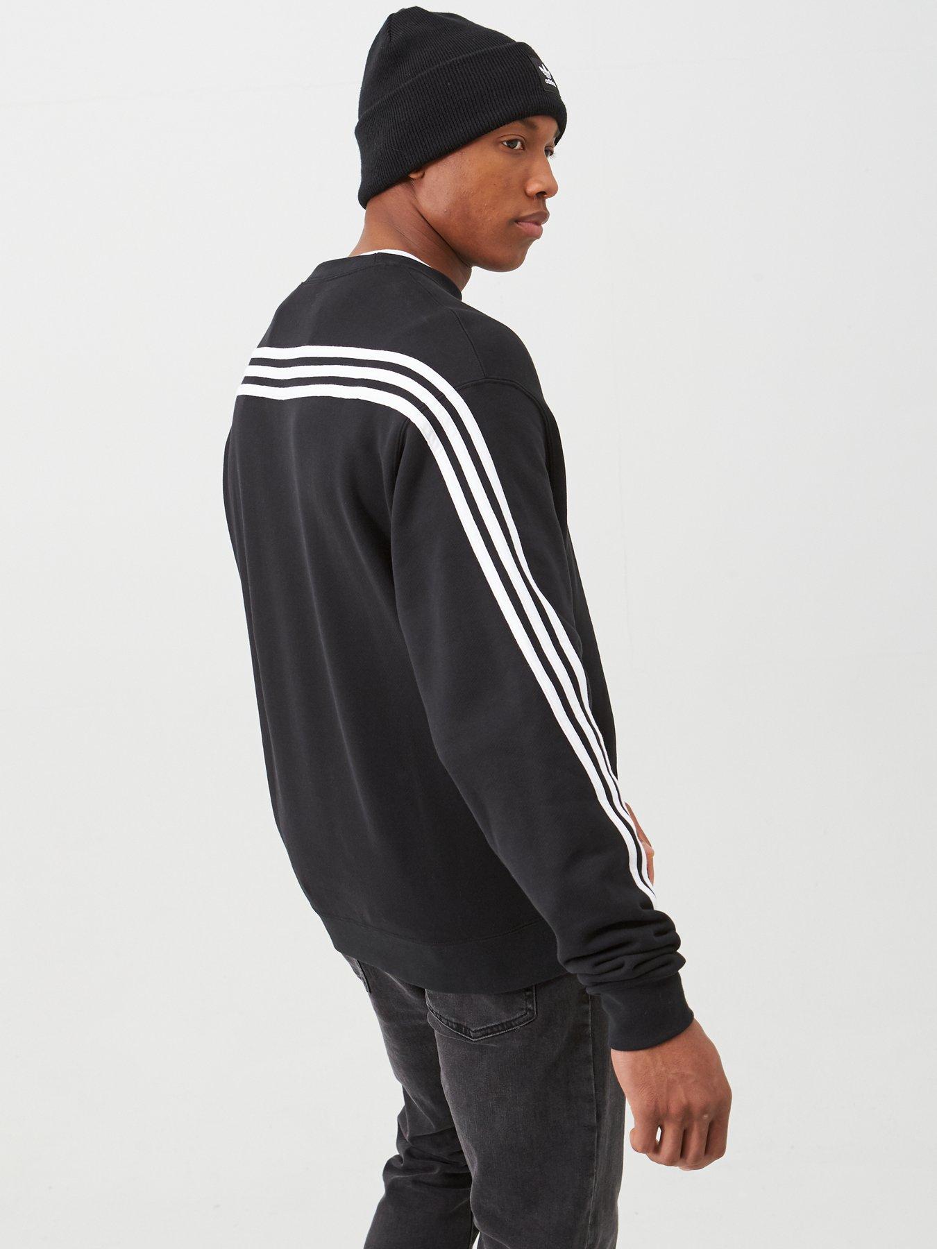 adidas 3 stripe wrap crewneck