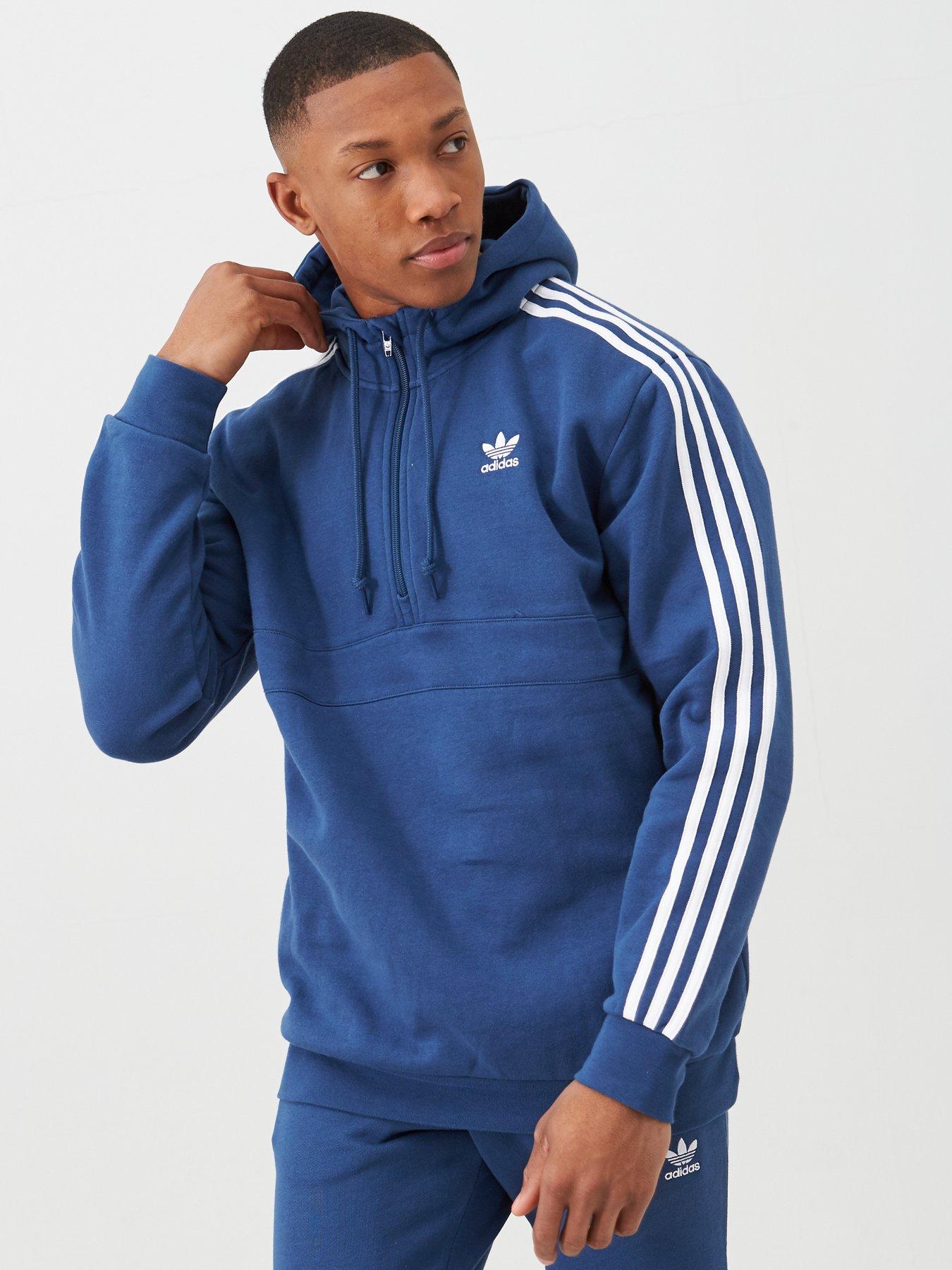 blue adidas hoodie mens