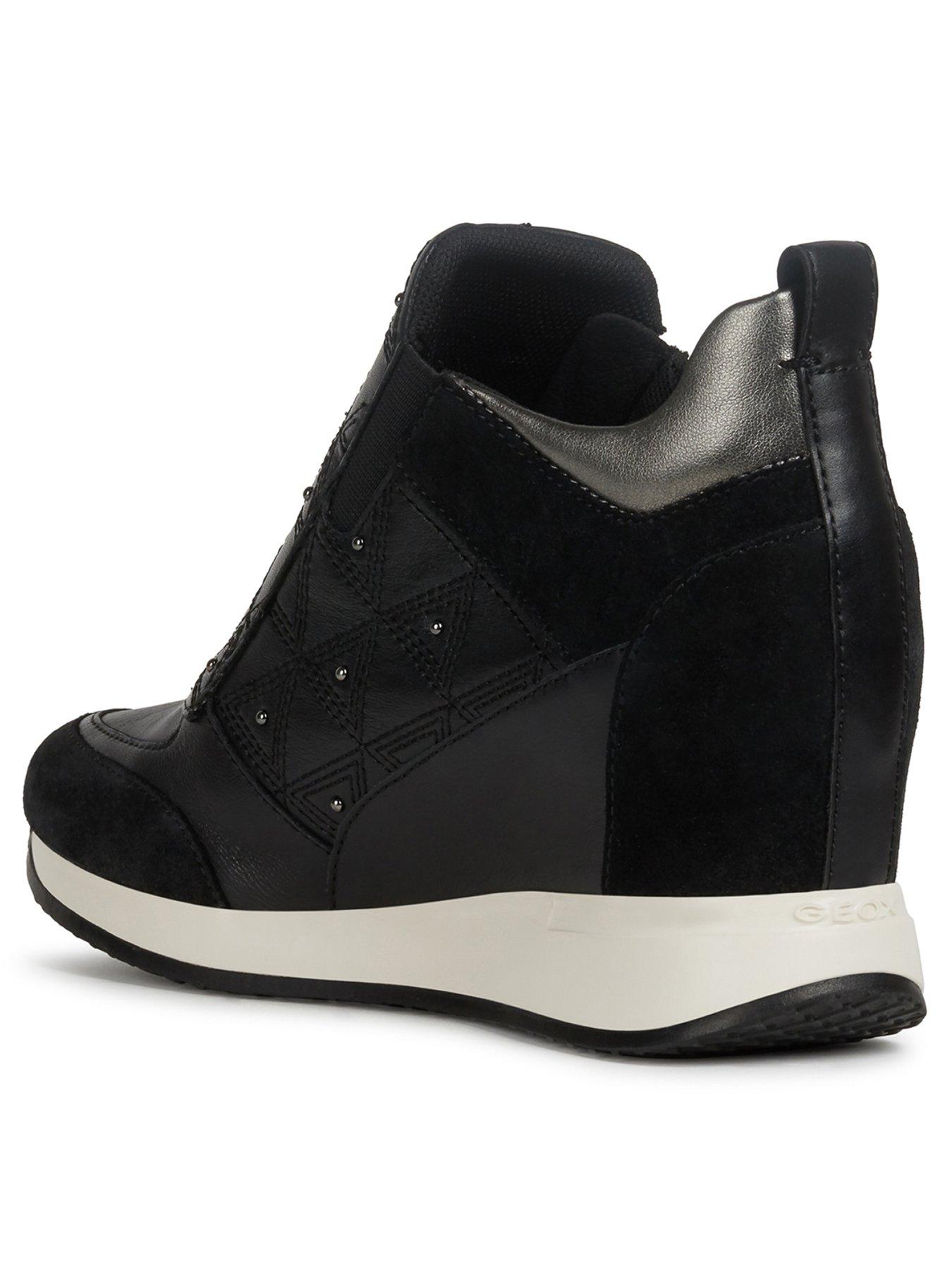 black wedge trainers uk