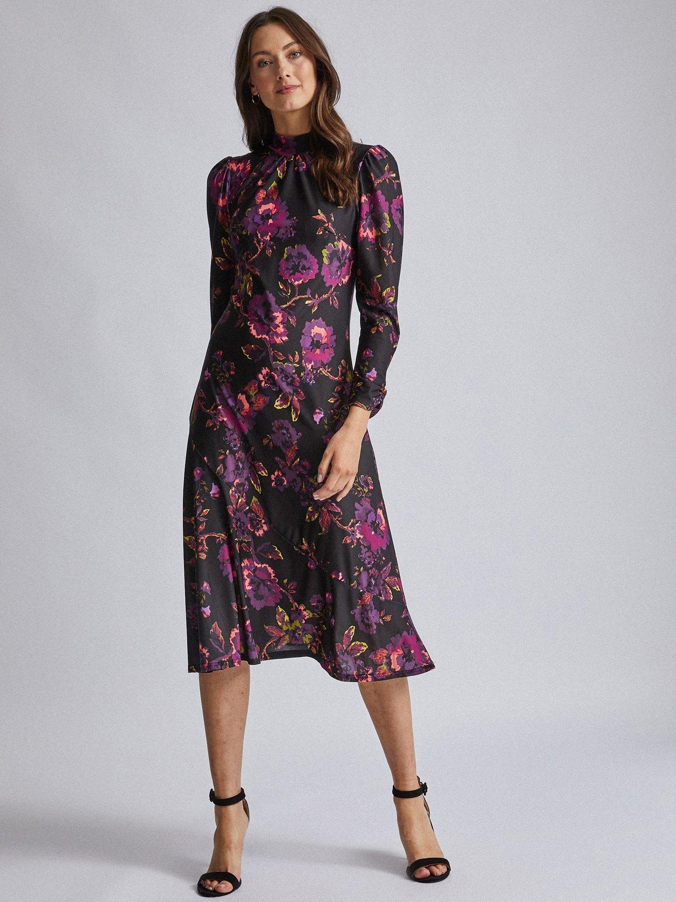 high neck midi dress uk