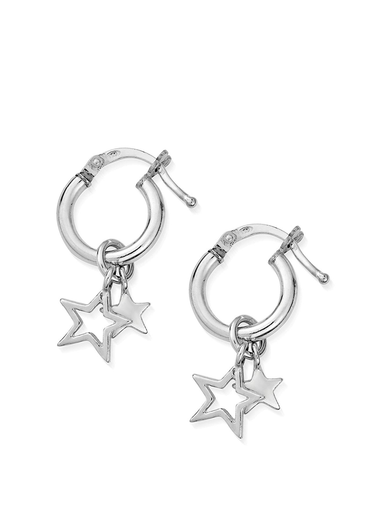 Jewellery & watches Sterling Silver Double Star Small Hoops