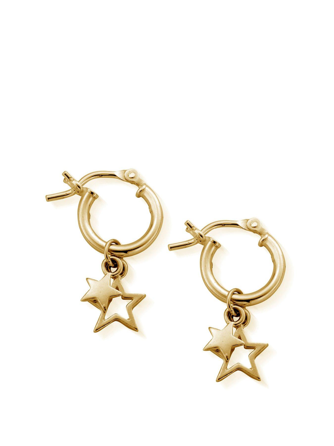 Chlobo Sterling Silver Gold Double Star Hoops review