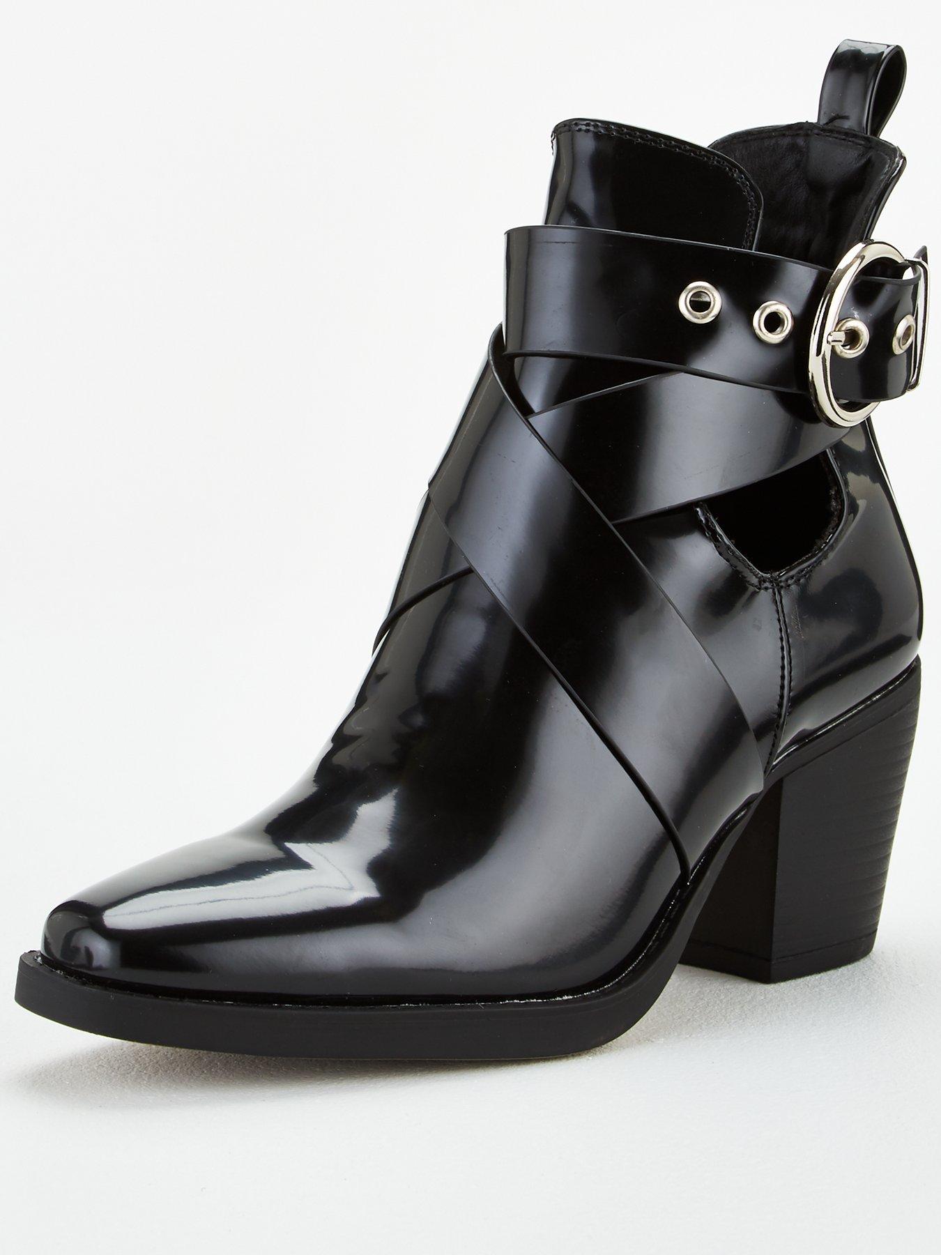 black buckle ankle boots uk
