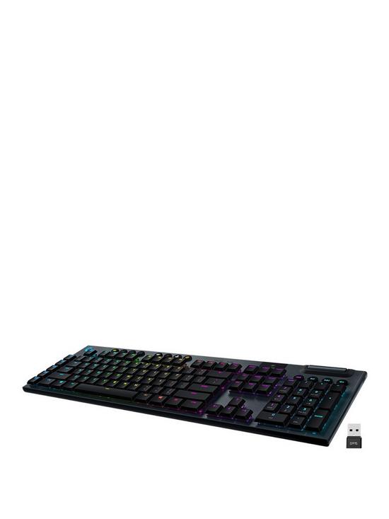 front image of logitech-g915-lightspeed-wireless-rgb-mechanical-gaming-keyboard-gl-tactile-na-uk-24ghzbt-na-intnl-tactile-switch
