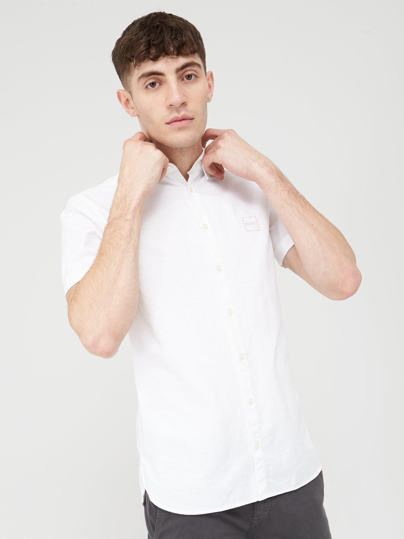 boss white short sleeve shirt