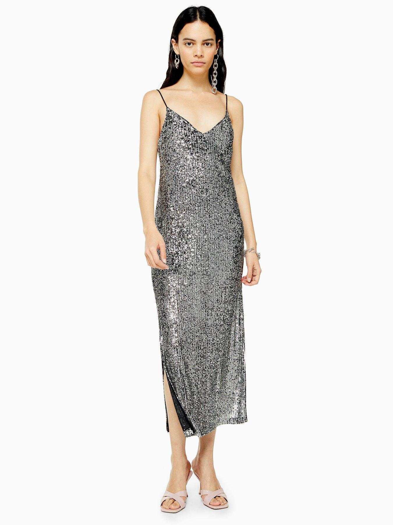 silver midi dress uk