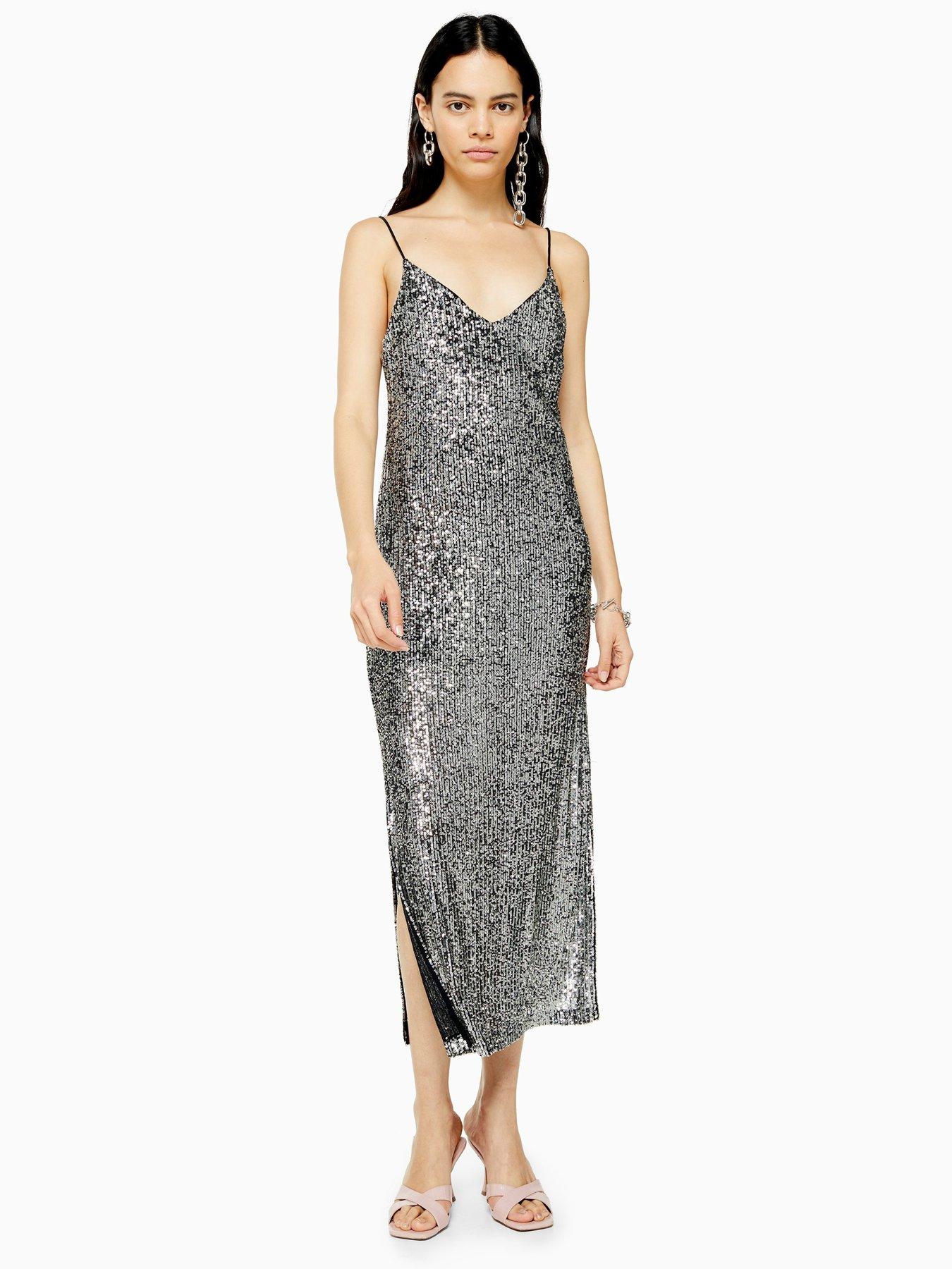 silver midi dress uk