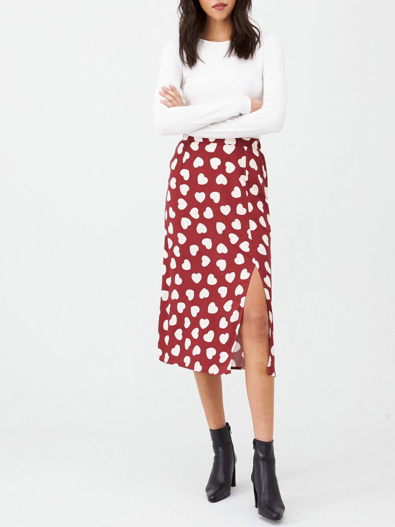 heart midi skirt