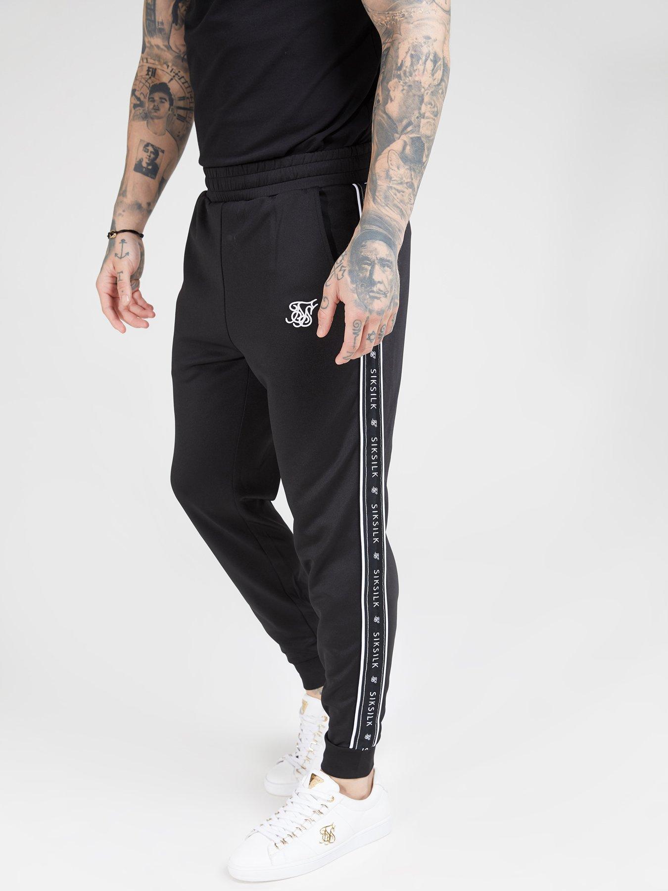 siksilk tape waist poly track pants