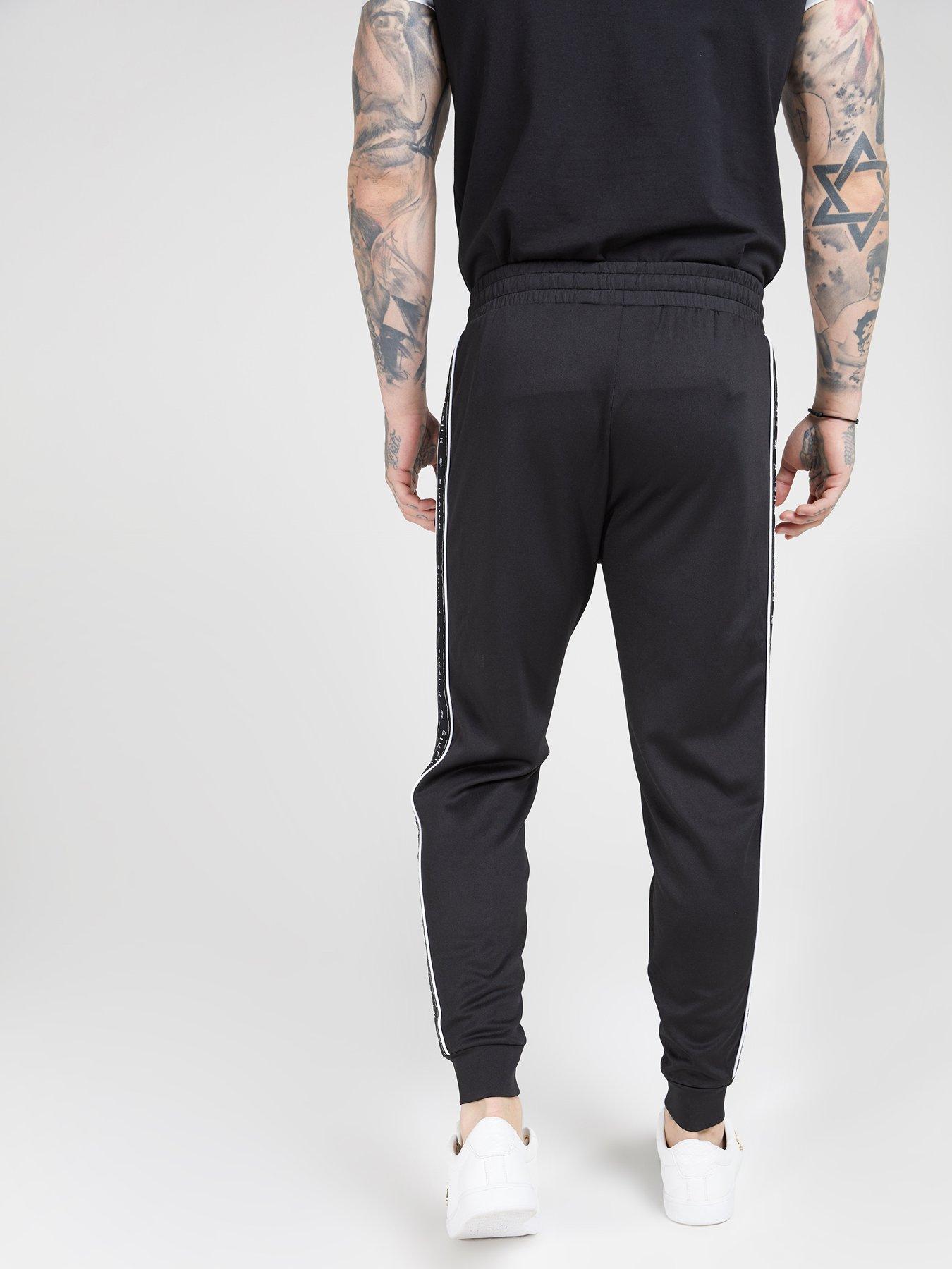 siksilk tape waist poly track pants